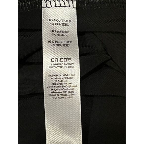 Chico's Women's V-Neck Tunic Blouse Black Size 3 3/4 Sleeve Casual - Picture 3 of 6